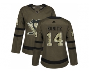 Women Adidas Pittsburgh Penguins #14 Chris Kunitz Green Salute to Service Stitched NHL Jersey