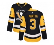 Women's Adidas Pittsburgh Penguins #3 Olli Maatta Premier Black Home NHL Jersey