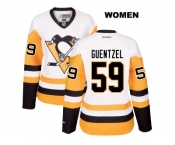 Women's Pittsburgh Penguins #59 Jake Guentzel White Away NHL Jersey