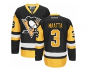Women's Reebok Pittsburgh Penguins #3 Olli Maatta Premier Black Gold Third NHL Jersey