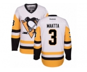 Women's Reebok Pittsburgh Penguins #3 Olli Maatta Premier White Away NHL Jersey