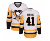 Women's Reebok Pittsburgh Penguins #41 Daniel Sprong Premier White Away NHL Jersey