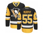 Women's Reebok Pittsburgh Penguins #55 Larry Murphy Premier Black Gold Third NHL Jersey
