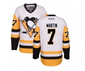 Women's Reebok Pittsburgh Penguins #7 Paul Martin Premier White Away NHL Jersey
