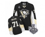 Women's Reebok Pittsburgh Penguins #71 Evgeni Malkin Authentic Black Home 2017 Stanley Cup Final NHL Jersey