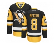 Women's Reebok Pittsburgh Penguins #8 Mark Recchi Premier Black Gold Third NHL Jersey