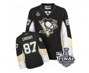 Women's Reebok Pittsburgh Penguins #87 Sidney Crosby Authentic Black Home 2017 Stanley Cup Final NHL Jersey