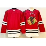 Men's Chicago Blackhawks Blank Red 2025 Home 100th Anniversary Stitched Hockey