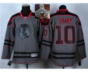 NHL Chicago Blackhawks #10 Patrick Sharp Charcoal Cross Check Fashion 2015 Stanley Cup Champions jerseys