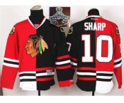 NHL Chicago Blackhawks #10 Patrick Sharp Red Black Split 2015 Stanley Cup Champions jerseys
