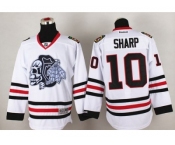 NHL Chicago Blackhawks #10 Patrick Sharp White(White Skull) Stitched Jerseys NHL Chicago Blackhawks #10 Patrick Sharp White(White Skull) Stitched Jerseys