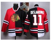 NHL Chicago Blackhawks #11 Desjardins Red Black Split 2015 Stanley Cup Champions jerseys NHL Chicago Blackhawks #11 Desjardins Red Black Split 2015 Stanley Cup Champions jerseys