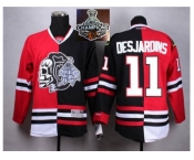 NHL Chicago Blackhawks #11 Desjardins Red Black Split White Shull 2015 Stanley Cup Champions jerseys NHL Chicago Blackhawks #11 Desjardins Red Black Split White Shull 2015 Stanley Cup Champions jerseys