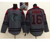 NHL Chicago Blackhawks #16 Marcus Kruger Charcoal Cross Check Fashion 2015 Stanley Cup Champions jerseys NHL Chicago Blackhawks #16 Marcus Kruger Charcoal Cross Check Fashion 2015 Stanley Cup Champions jerseys