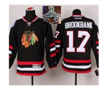 NHL Chicago Blackhawks #17 Sheldon Brookbank Black 2014 Stadium Series 2015 Stanley Cup Champions jerseys