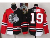 NHL Chicago Blackhawks #19 Jonathan Toews Red Black Split 2015 Stanley Cup Champions jerseys NHL Chicago Blackhawks #19 Jonathan Toews Red Black Split 2015 Stanley Cup Champions jerseys