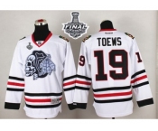 NHL Chicago Blackhawks #19 Jonathan Toews White(White Skull) 2015 Stanley Cup Stitched Jerseys