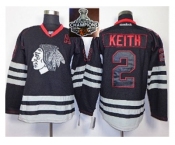 NHL Chicago Blackhawks #2 DUNCAN KEITH Black Ice Jersey Skull Logo Fashion 2015 Stanley Cup Champions jerseys
