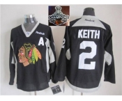 NHL Chicago Blackhawks #2 Duncan Keith Black Practice 2015 Stanley Cup Champions jerseys