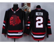 NHL Chicago Blackhawks #2 Duncan Keith Black(Red Skull) 2014 Stadium Series 2015 Stanley Cup Champions jerseys