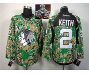 NHL Chicago Blackhawks #2 Duncan Keith Camo Veterans Day Practice 2015 Stanley Cup Champions jerseys