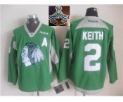 NHL Chicago Blackhawks #2 Duncan Keith Green Practice 2015 Stanley Cup Champions jerseys