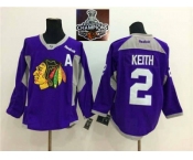 NHL Chicago Blackhawks #2 Duncan Keith Purple Practice 2015 Stanley Cup Champions jerseys