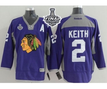 NHL Chicago Blackhawks #2 Duncan Keith Purple Practice 2015 Stanley Cup Stitched Jerseys