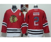 NHL Chicago Blackhawks #2 Duncan Keith Red USA Flag Fashion 2015 Stanley Cup Champions jerseys