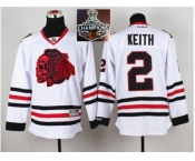 NHL Chicago Blackhawks #2 Duncan Keith White(Red Skull) 2014 Stadium Series 2015 Stanley Cup Champions jerseys