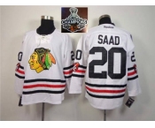 NHL Chicago Blackhawks #20 Brandon Saad 2015 Winter Classic White 2015 Stanley Cup Champions jerseys