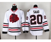 NHL Chicago Blackhawks #20 Brandon Saad White(Red Skull) Stitched Jerseys NHL Chicago Blackhawks #20 Brandon Saad White(Red Skull) Stitched Jerseys