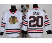 NHL Chicago Blackhawks #20 Saad white 2015 Stanley Cup Champions jerseys