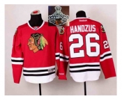 NHL Chicago Blackhawks #26 Michal Handzus Red 2014 Stadium Series 2015 Stanley Cup Champions jerseys