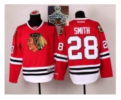 NHL Chicago Blackhawks #28 Ben Smith Red 2014 Stadium Series 2015 Stanley Cup Champions jerseys
