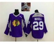 NHL Chicago Blackhawks #29 Bryan Bickell Purple Practice 2015 Stanley Cup Champions jerseys