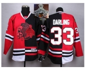 NHL Chicago Blackhawks #33 Darling Red Black Split Red Shull 2015 Stanley Cup Champions jerseys