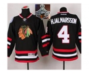 NHL Chicago Blackhawks #4 Niklas Hjalmarsson Black 2014 Stadium Series 2015 Stanley Cup Champions jerseys