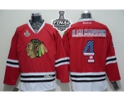 NHL Chicago Blackhawks #4 Niklas Hjalmarsson Red USA Flag Fashion 2015 Stanley Cup Stitched Jerseys