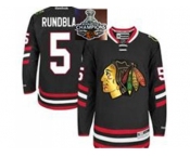 NHL Chicago Blackhawks #5 David Rundblad Black 2014 Stadium Series 2015 Stanley Cup Champions jerseys