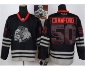 NHL Chicago Blackhawks #50 Corey Crawford Black Ice Skull logo 2015 Stanley Cup Champions jerseys NHL Chicago Blackhawks #50 Corey Crawford Black Ice Skull logo 2015 Stanley Cup Champions jerseys
