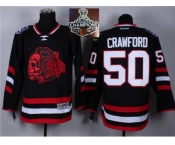 NHL Chicago Blackhawks #50 Corey Crawford Black(Red Skull) 2014 Stadium Series 2015 Stanley Cup Champions jerseys NHL Chicago Blackhawks #50 Corey Crawford Black(Red Skull) 2014 Stadium Series 2015 Stanley Cup Champions jerseys