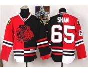 NHL Chicago Blackhawks #65 Andrew Shaw Red Black Split Skull Logo Fashion 2015 Stanley Cup Champions jerseys NHL Chicago Blackhawks #65 Andrew Shaw Red Black Split Skull Logo Fashion 2015 Stanley Cup Champions jerseys
