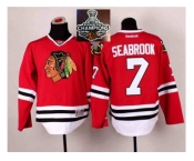 NHL Chicago Blackhawks #7 Brent Seabrook Red 2014 Stadium Series 2015 Stanley Cup Champions jerseys