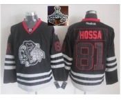 NHL Chicago Blackhawks #81 Marian Hossa Black Ice Jersey Skull Logo Fashion 2015 Stanley Cup Champions jerseys NHL Chicago Blackhawks #81 Marian Hossa Black Ice Jersey Skull Logo Fashion 2015 Stanley Cup Champions jerseys