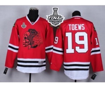 nhl jerseys chicago blackhawks #19 toews red-1[the skeleton head][2015 stanley cup]