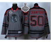 nhl jerseys chicago blackhawks #50 crawford grey[2015 stanley cup]