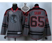 nhl jerseys chicago blackhawks #65 shaw grey[2015 stanley cup]