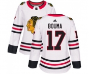 Women Adidas Chicago Blackhawks #17 Lance Bouma Authentic White Away NHL Jersey