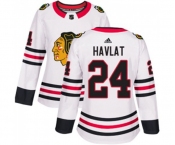 Women Adidas Chicago Blackhawks #24 Martin Havlat Authentic White Away NHL Jersey